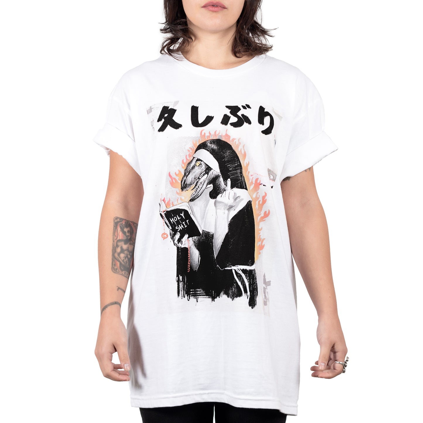 "Religious Reptile" By Victoria Cassanova Tee - White