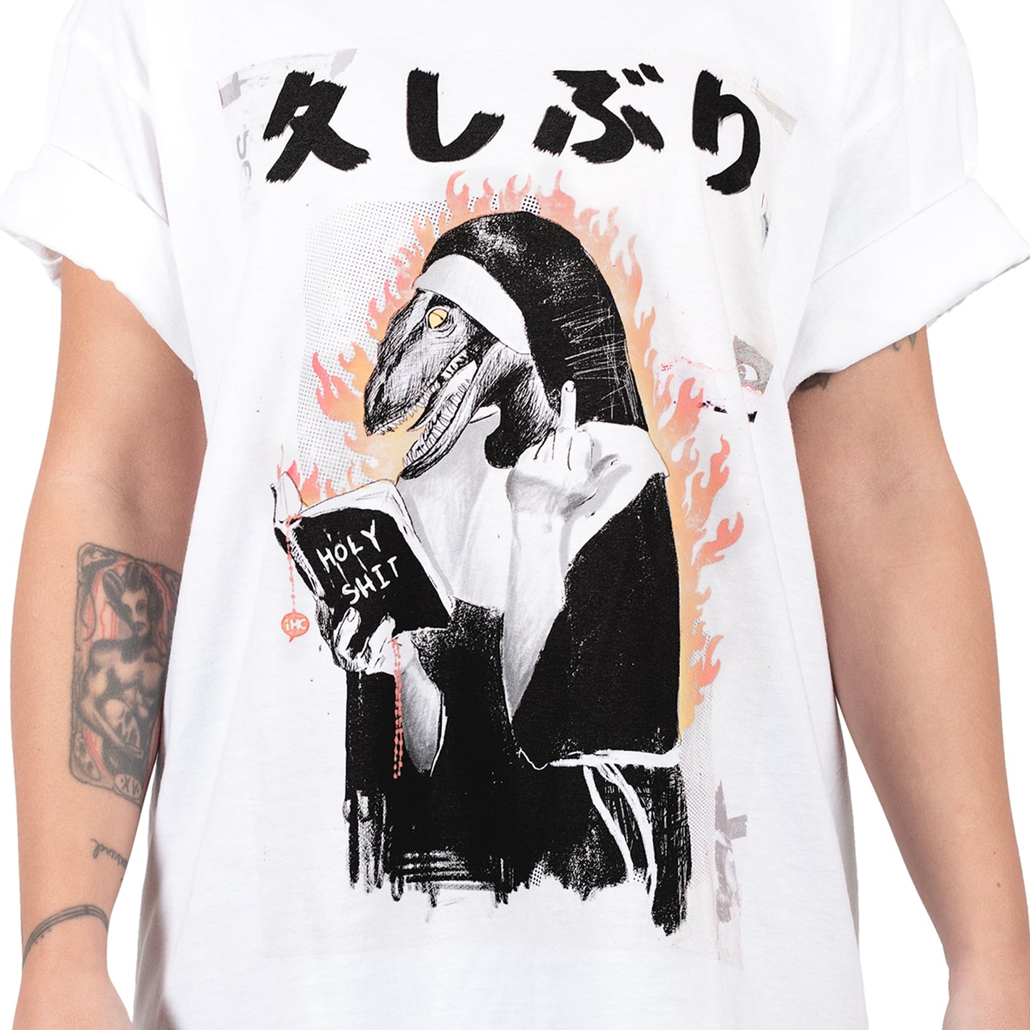 "Religious Reptile" By Victoria Cassanova Tee - White